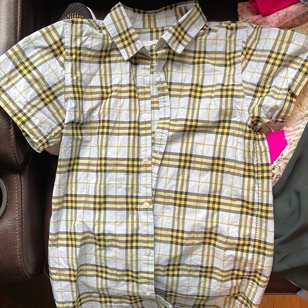 Boys short sleeved Burberry button shirt size 12